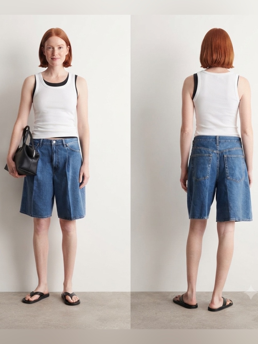 COS WIDE-LEG DENIM SHORTS JORTS